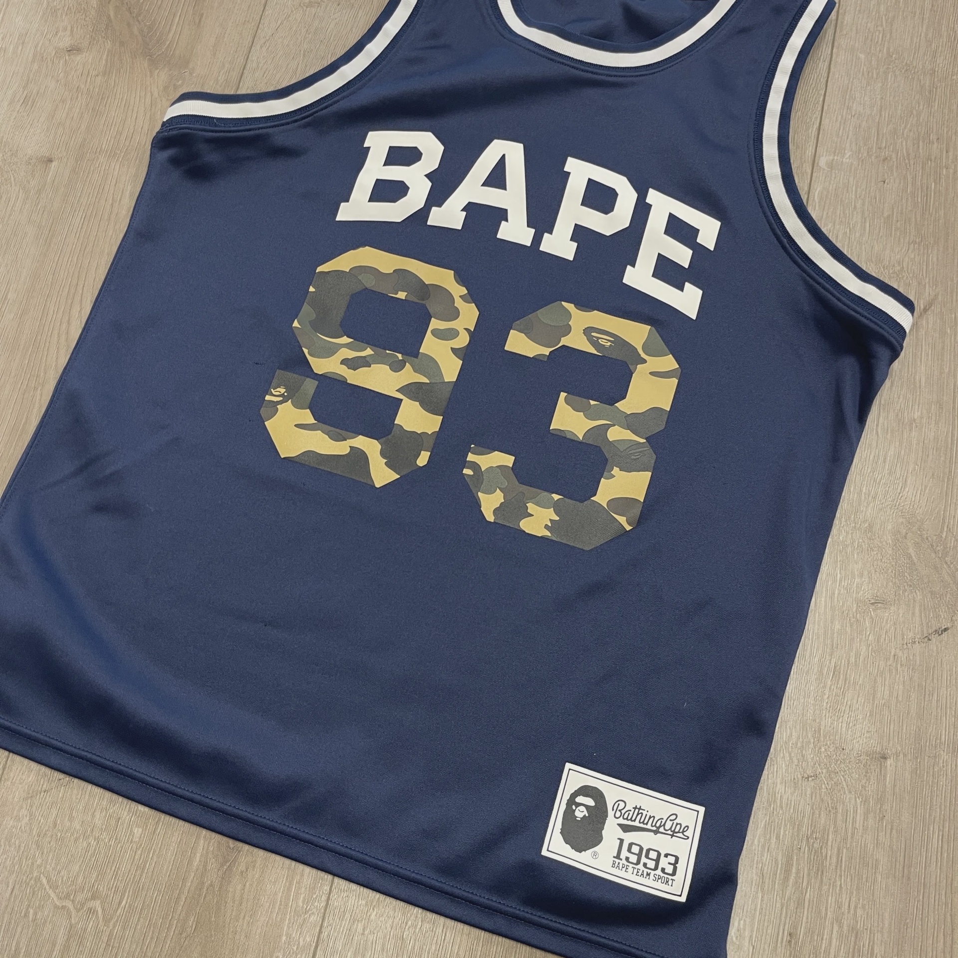 SS19 BAPE Basketball Tank Top Navy • Pre-Owned [5592] 2