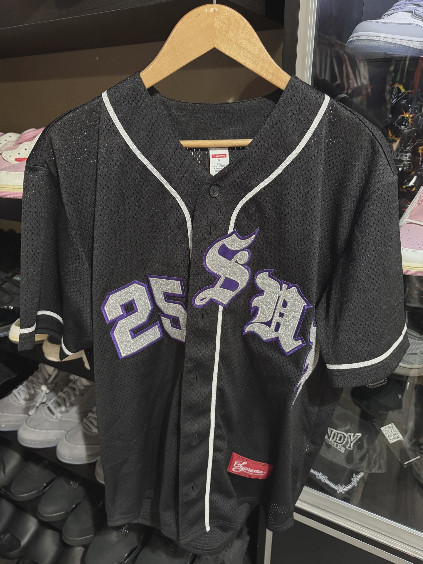 Supreme Supreme Purple Glitter Jersey - Size M