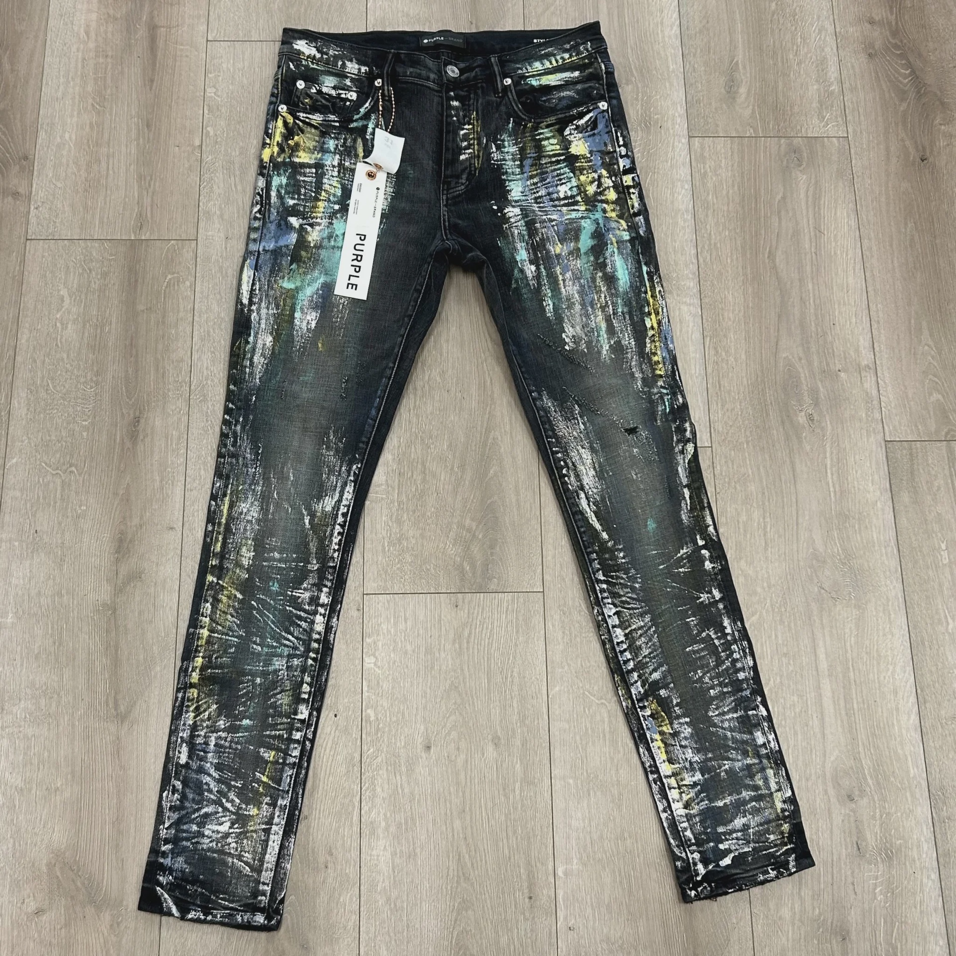 Purple Brand P001 'Iridescent Painter Black' Jeans • Pre-Owned [9017] - photo 5