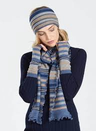 MULTI STRIPE HEADBAND - DENIM