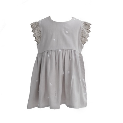 GREY STAR EMBROIDERED MILA DRESS