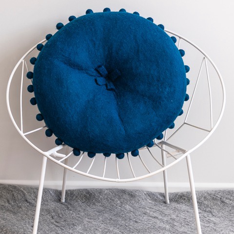 FELT CUSHION - PEACOCK BLUE