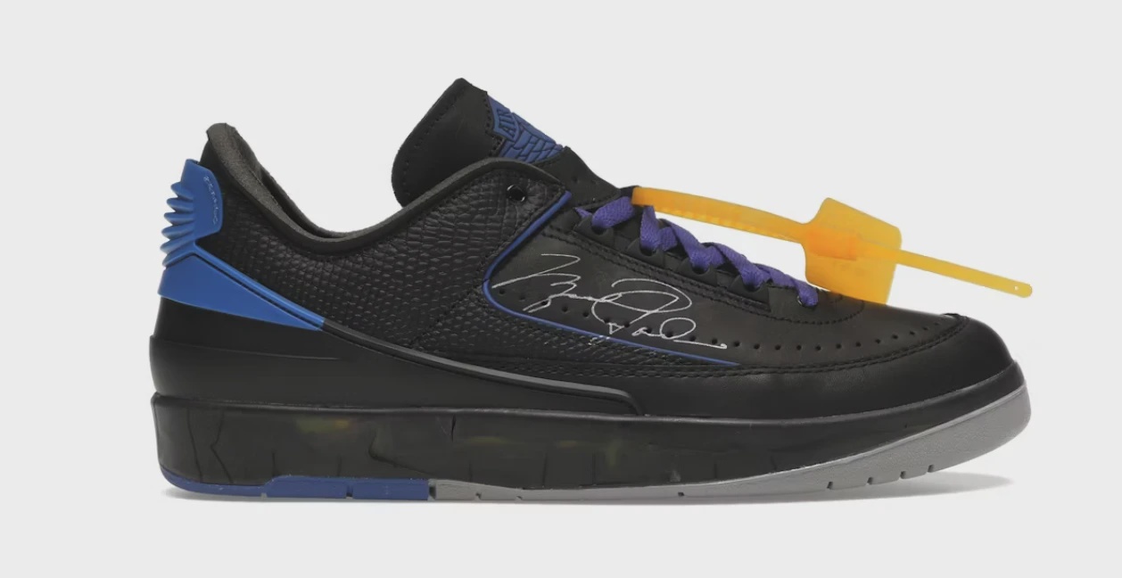 Air Jordan 2 Retro Low SP Off-White Black Blue • Brand New [2265]