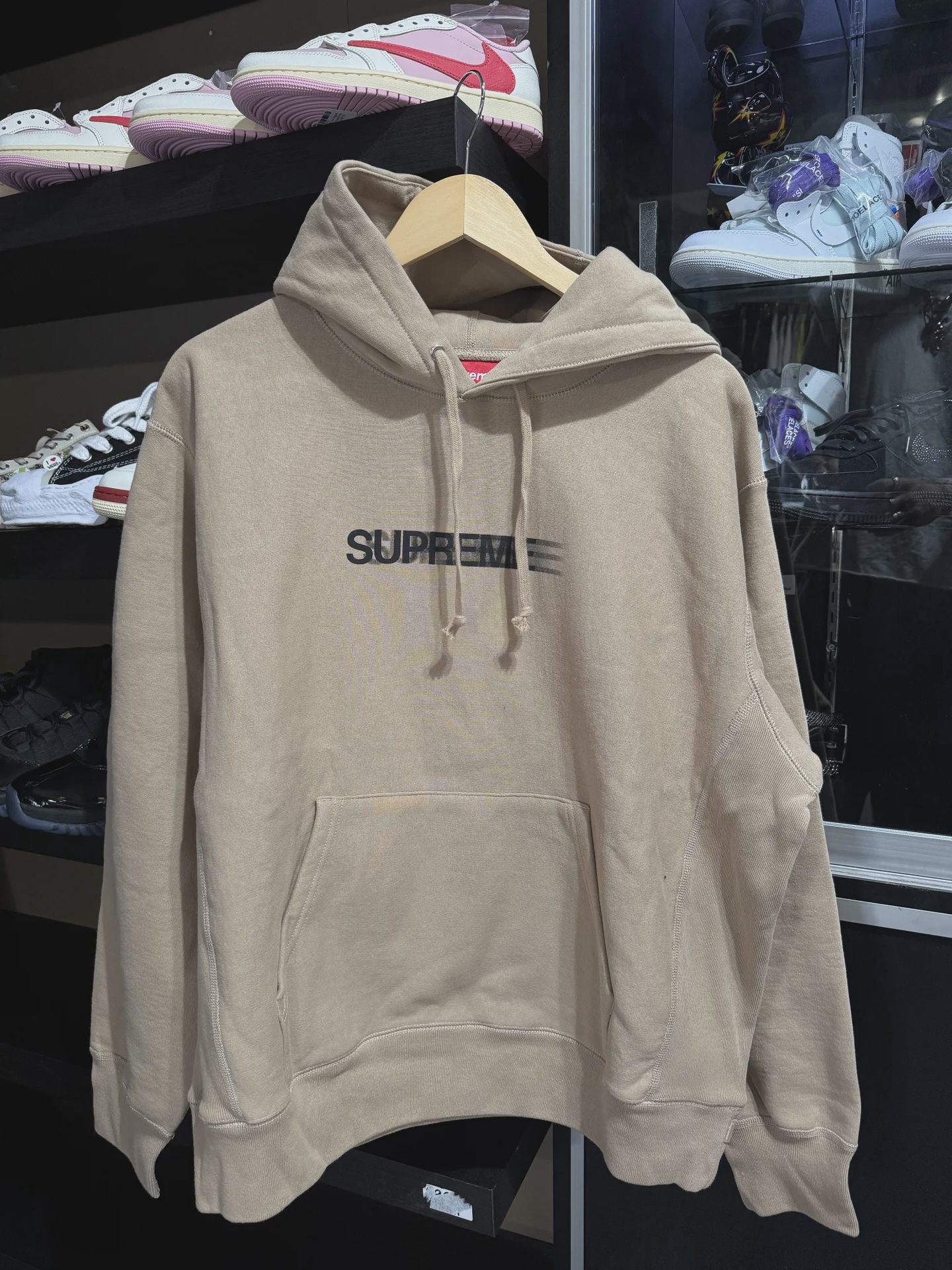 Supreme Supreme Motion Logo Hooded Sweatshirt (SS23) Dark Tan - Size M
