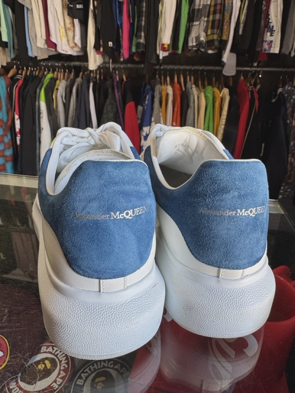 Alexander McQueen White Blue • Pre-Owned [8188] 2