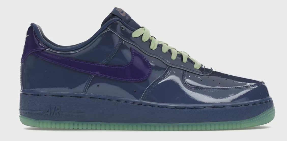 Nike Air Force 1 Low Patent Leather Mystic Navy Grape Ice • Brand New [7752]