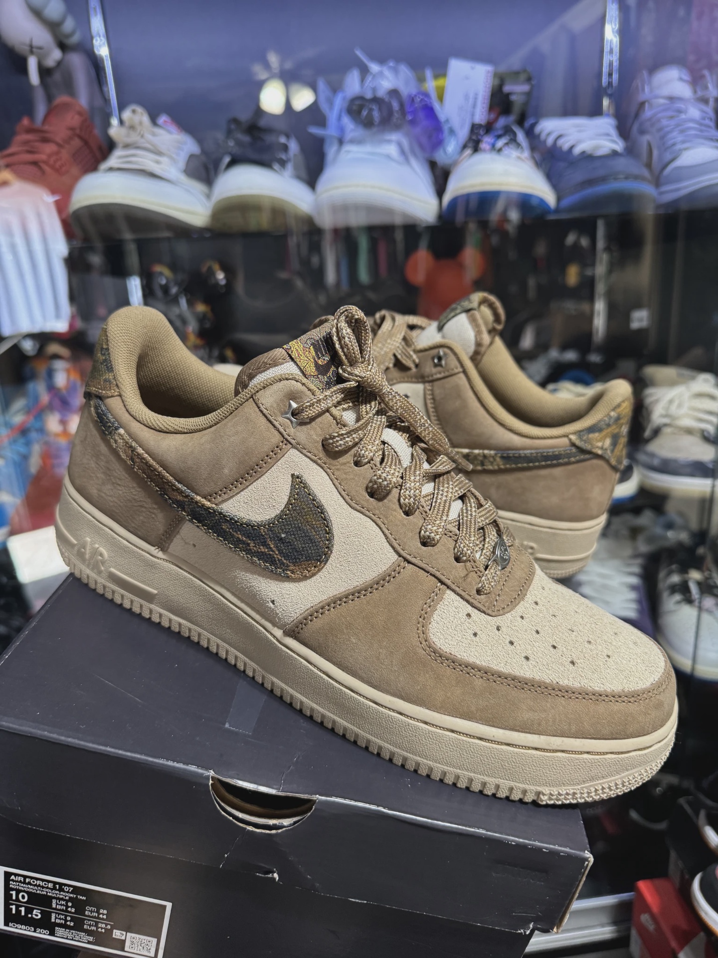 Nike Air Force 1 Low '07 Realtree Rattan Rocky Tan Seal Brown Camo • Pre-Owned [2269]