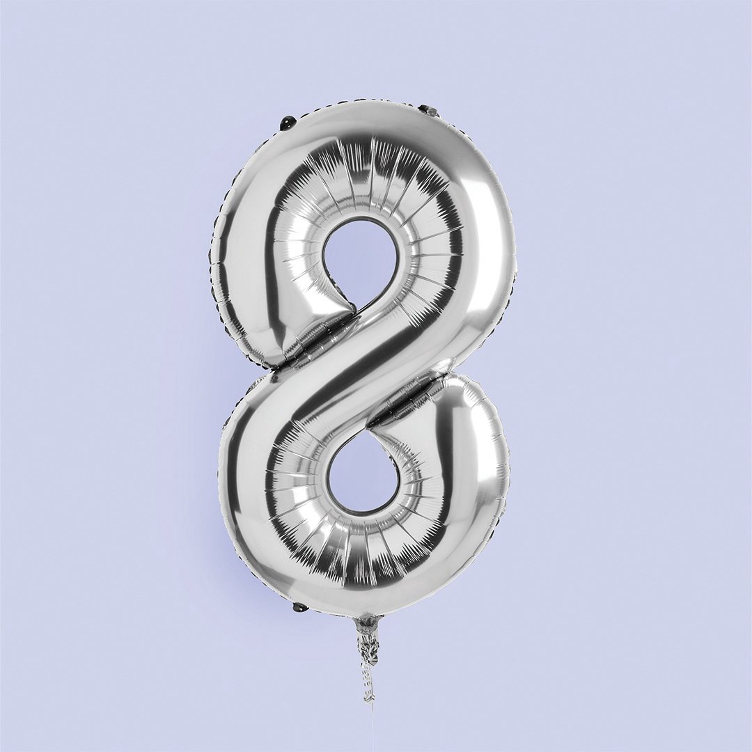 Hootyballoo - Silver Number Foil 34" Balloon