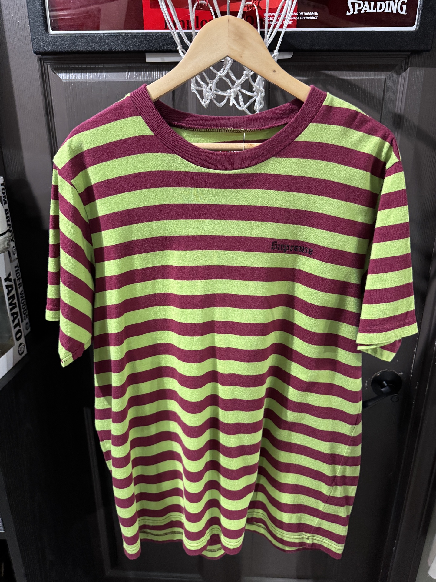 Supreme Bar Stripe Tee Green Red