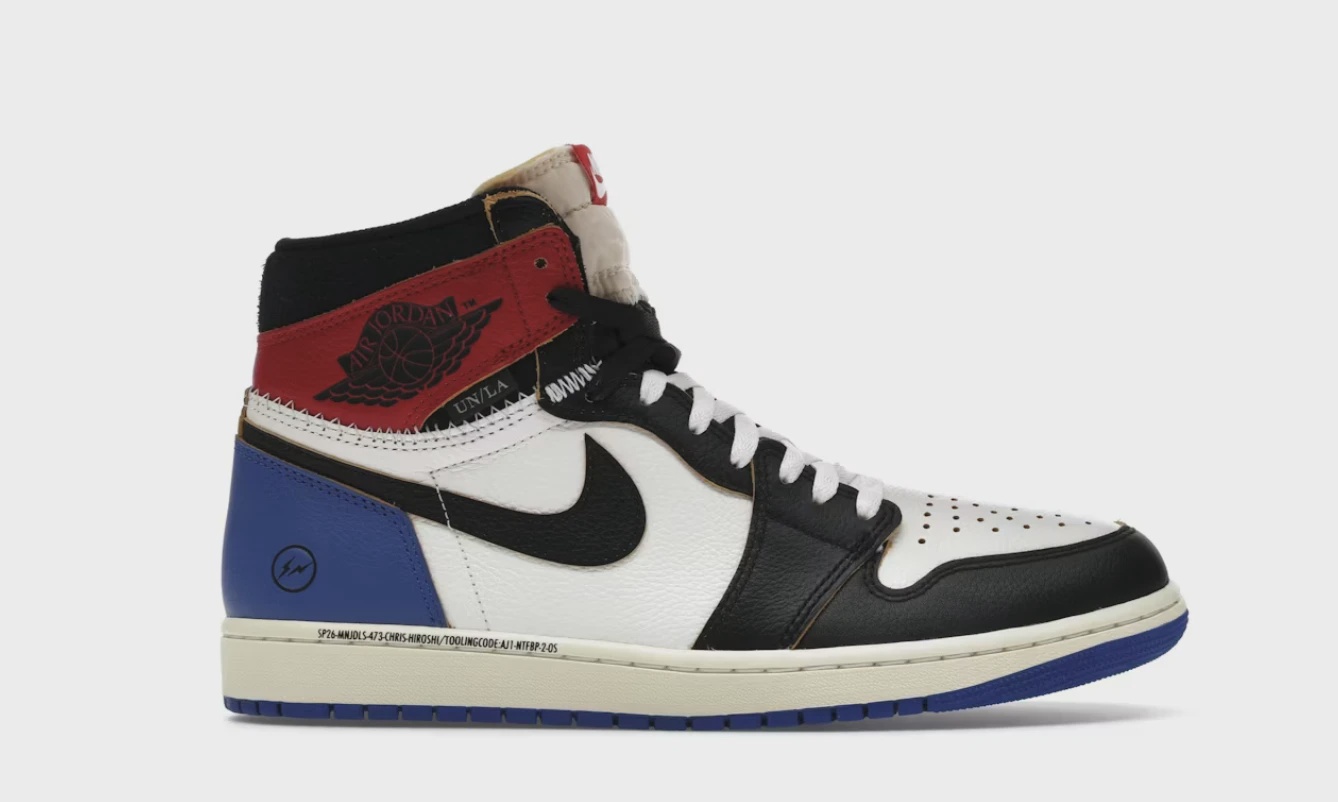 Air Jordan 1 Retro High Original SP Fragment  x Union LA Varsity Red Sport Royal Blue • Brand New [1268]