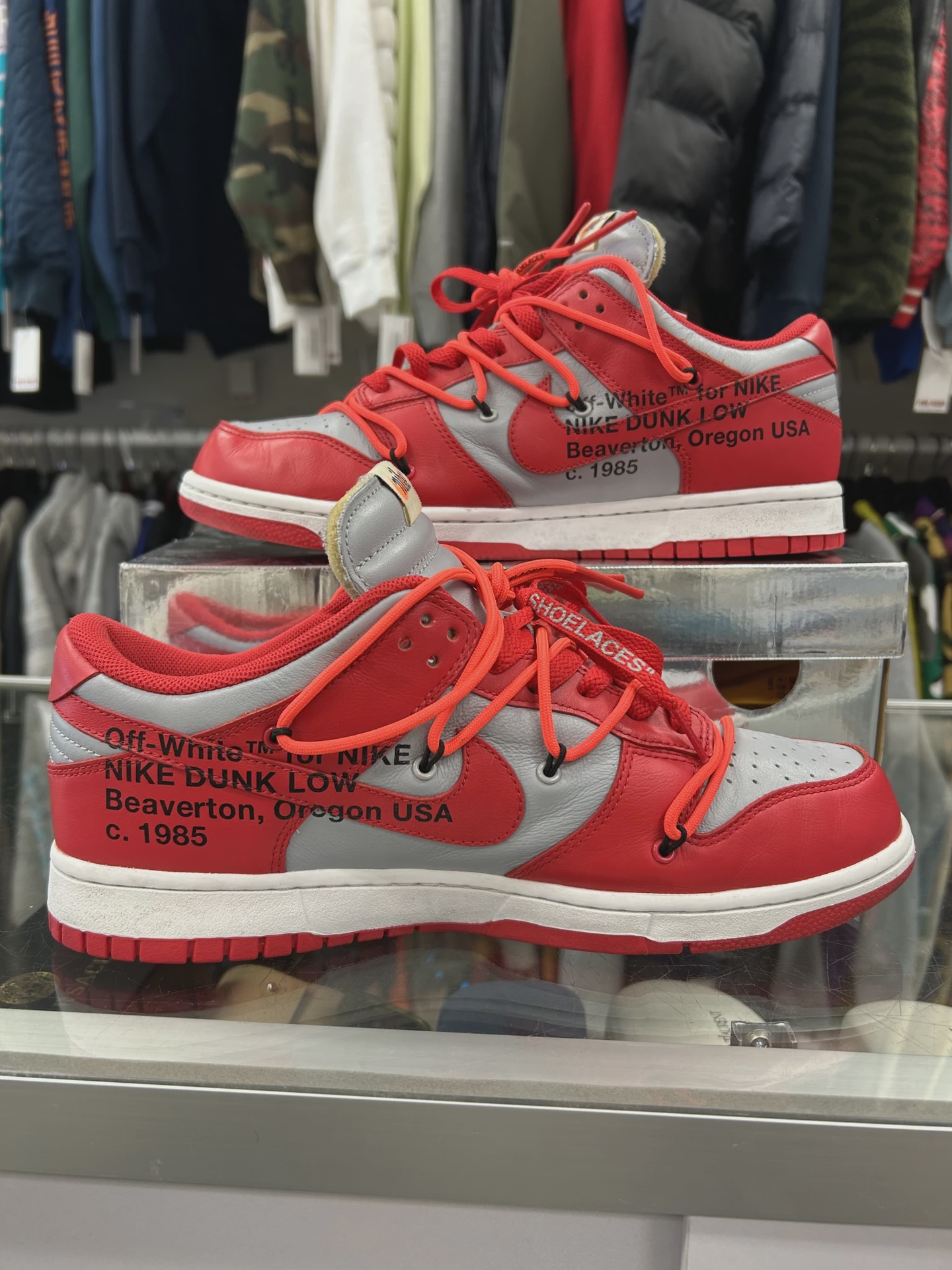 Nike Dunk Low Off-White University Red • Pre-Owned [3894] 7