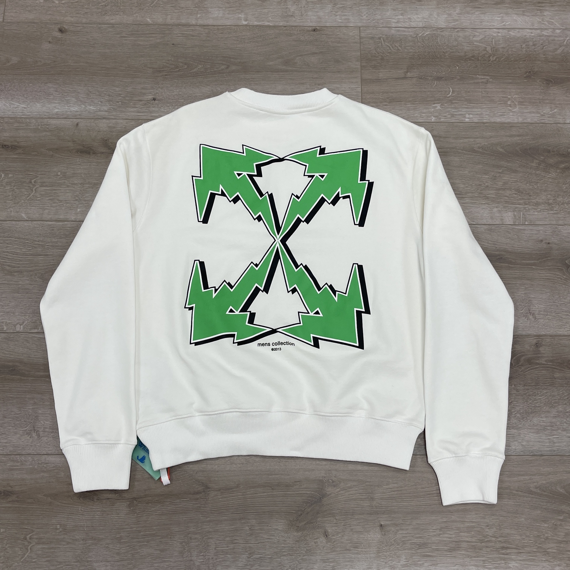 Off-White Bolt Arrow Slim Crewneck 'White/Green' - New