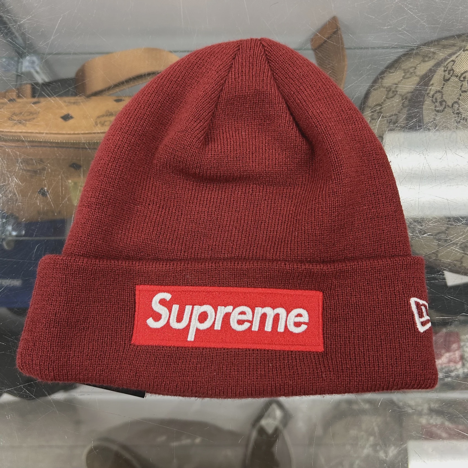 Supreme Supreme x New Era Box Logo Beanie 'Cardinal' - Size One Size