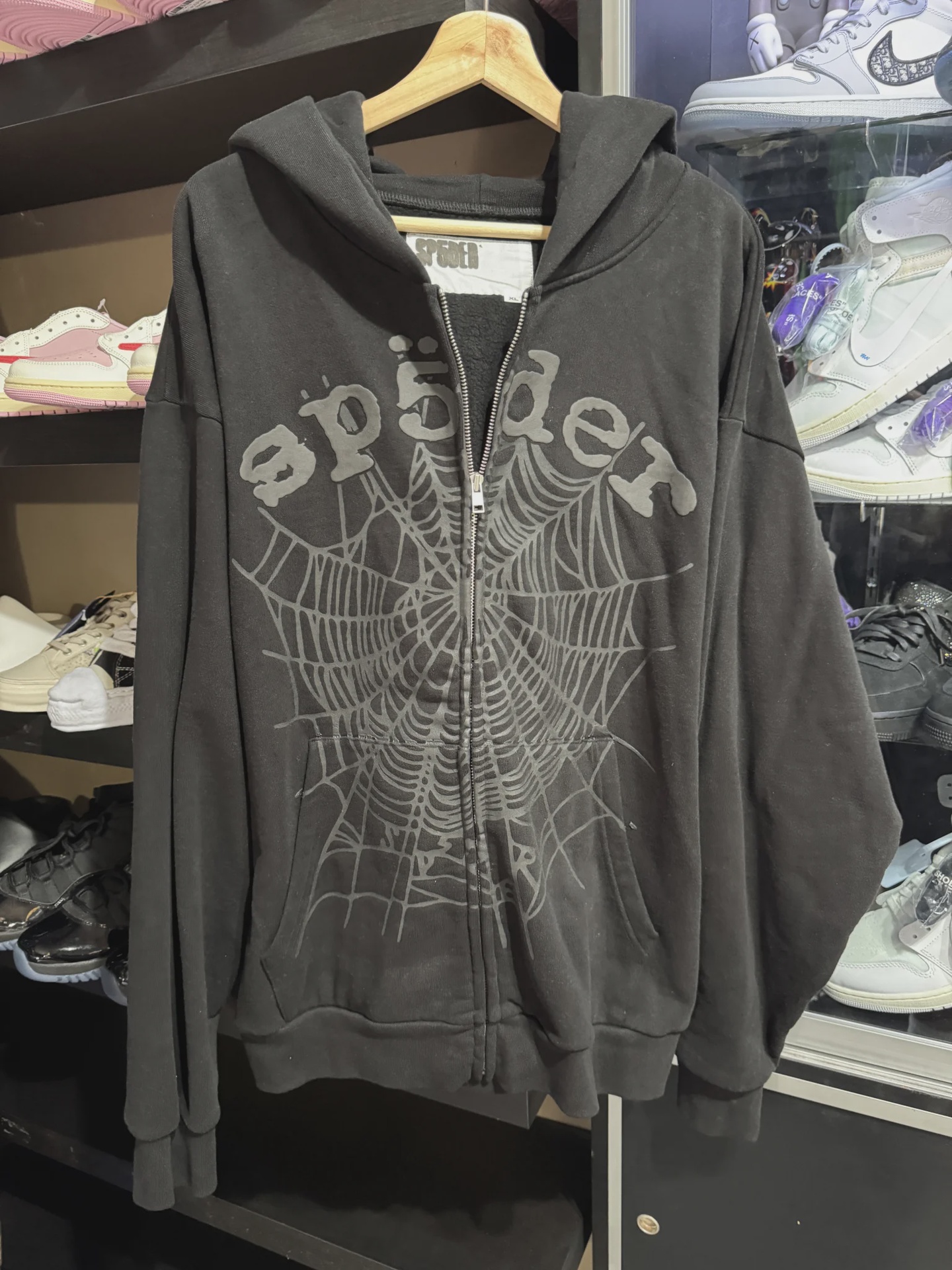 Sp5der Black Zip Up Hoodie XL • Brand New [0472] - photo 1