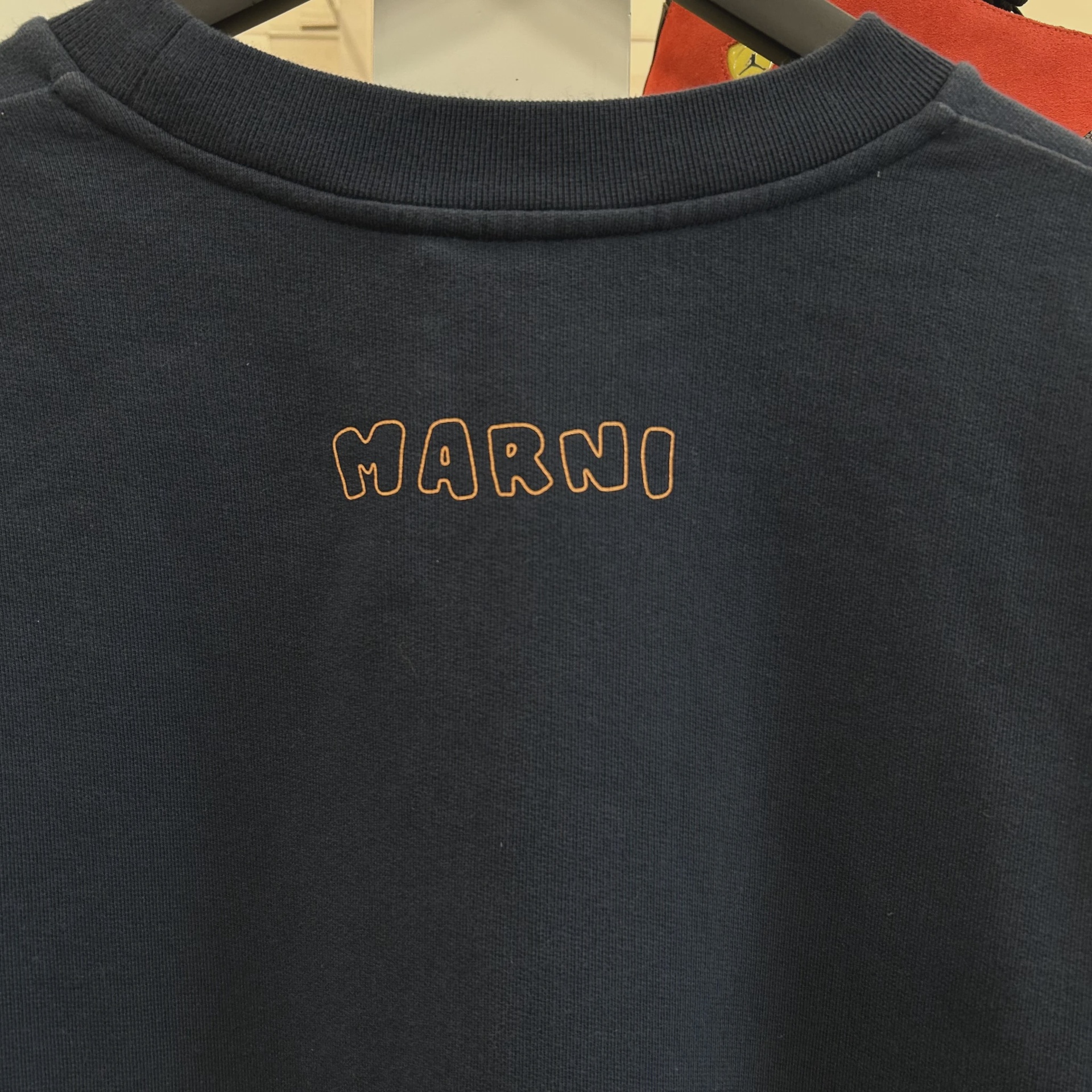 Marni Logo Organic Crewneck Sweatshirt Navy • Pre-Owned [7499] 6