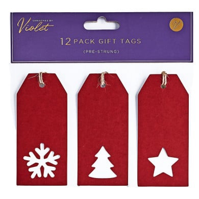 Violet 12 Die Cut Kraft Gift Tags