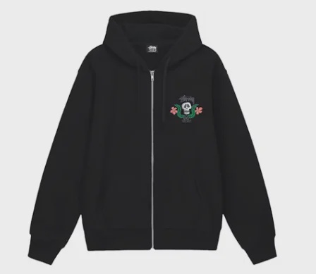 Stussy SS24 Stussy Skull Crest Zip Hoodie Black - Size XL