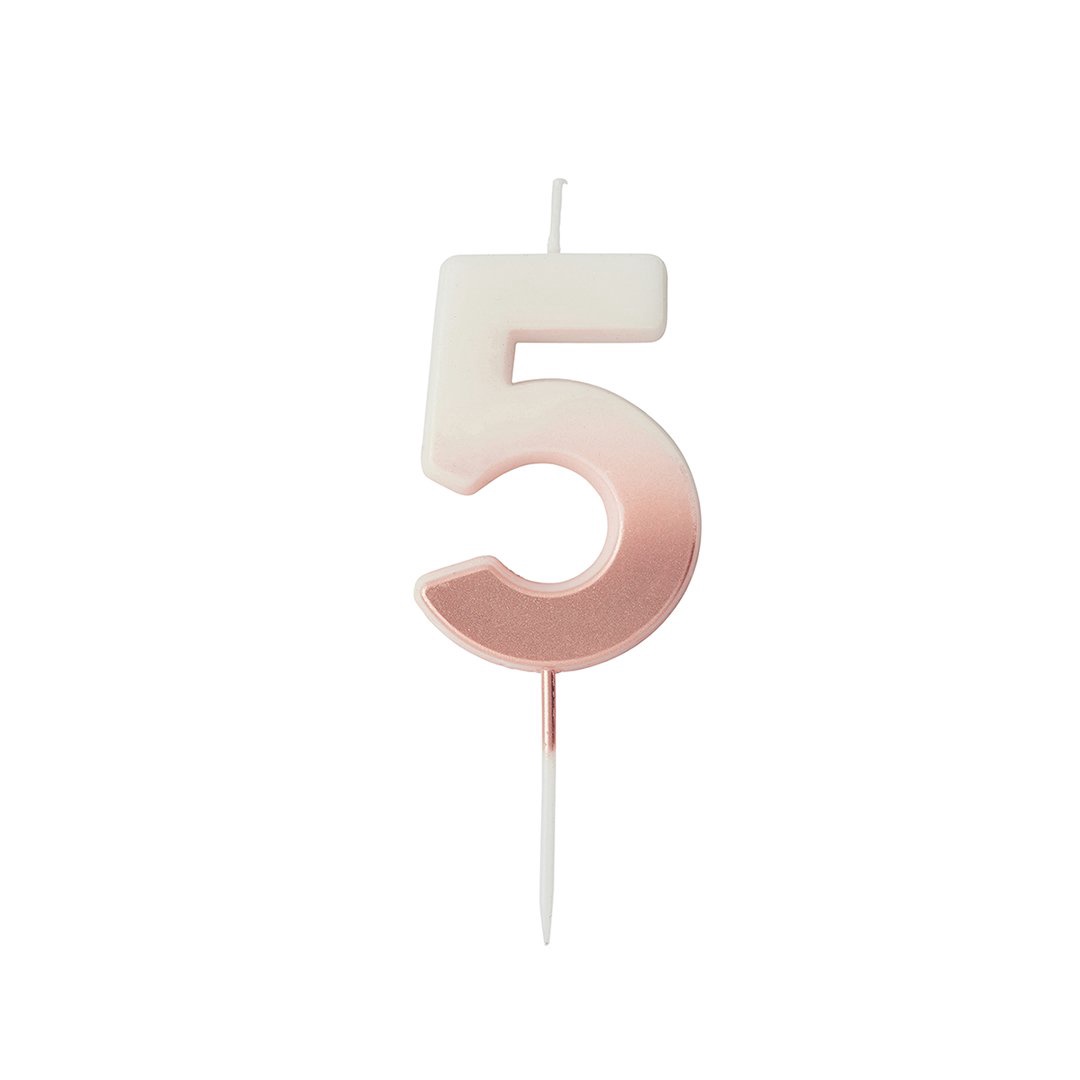 Hootyballoo - Rose Gold Ombre Number Candle