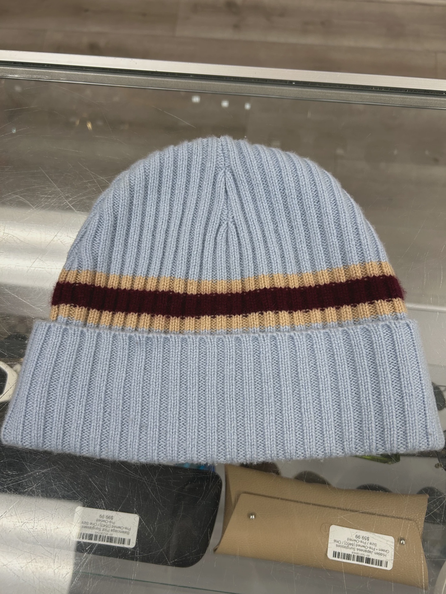 Supreme Blue Stripe Beanie • Pre-Owned [3797] 3