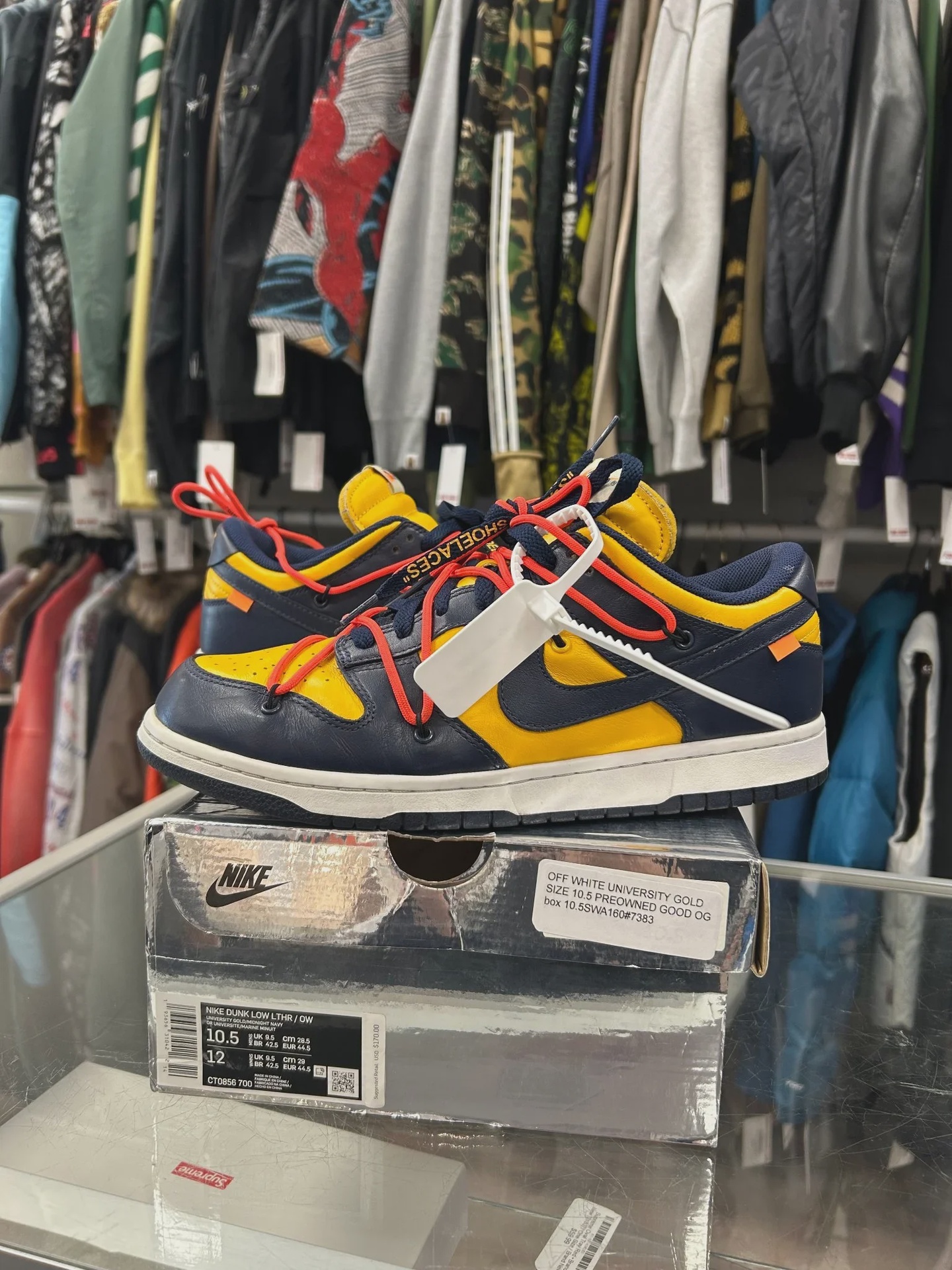 Nike Nike Dunk Low Off-White University Gold - Size US M 10.5