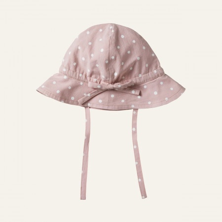 POPLIN SUNHAT - DOTTIE ROSE BUD PRINT