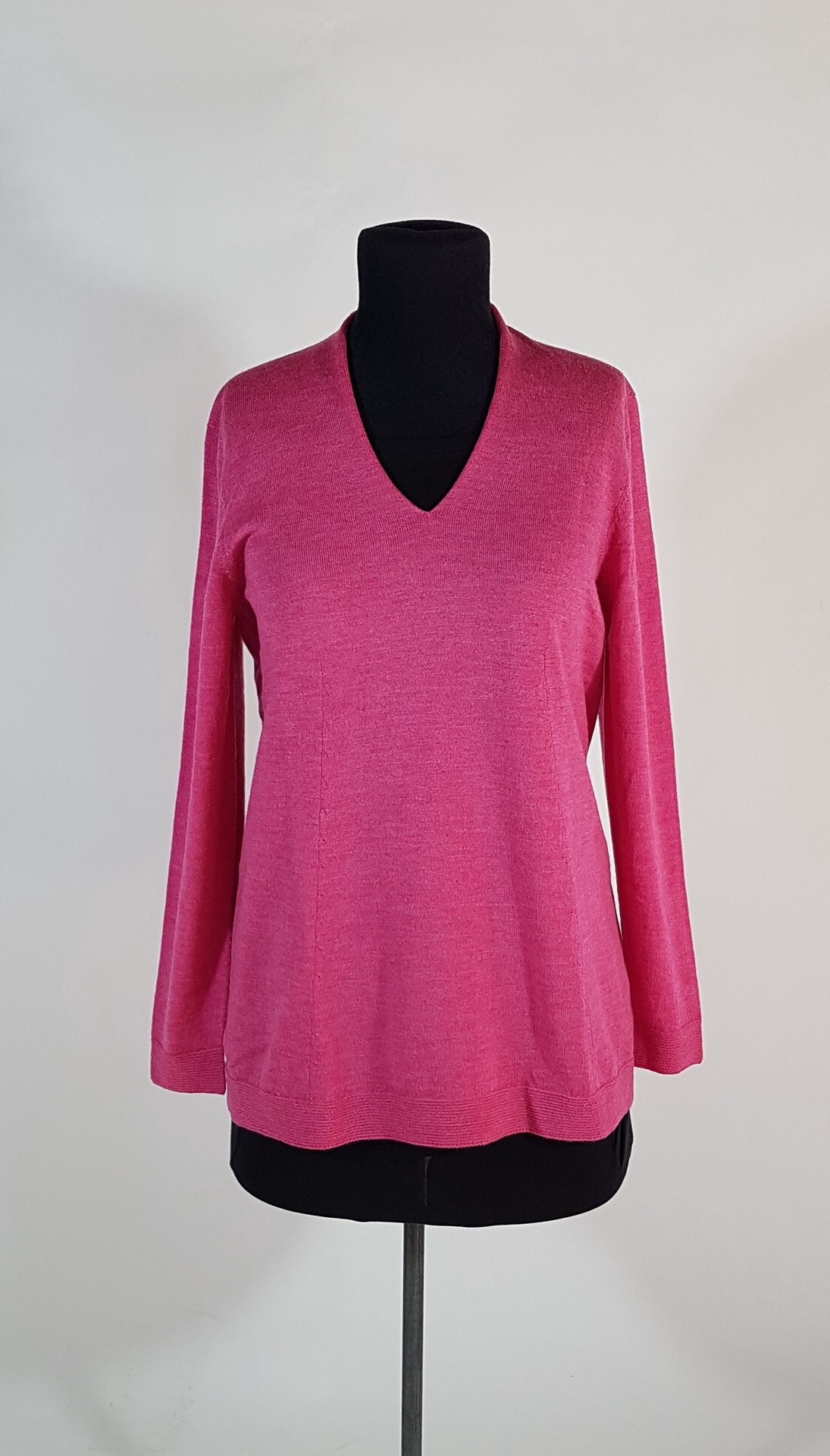 RIB WRAP V NECK - LIGHT FUCHSIA