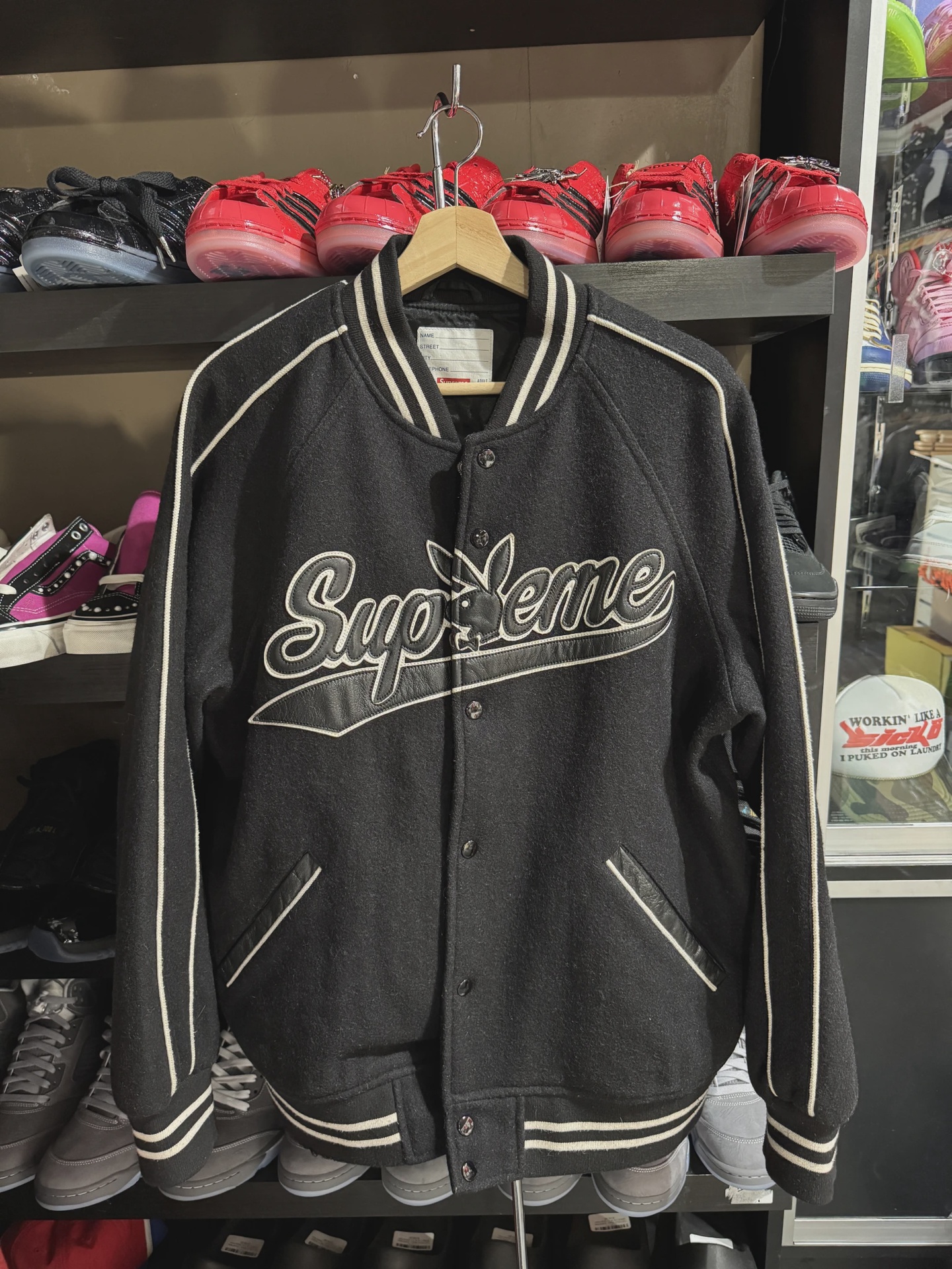 Supreme Playboy Wool Varsity Jacket Black • Pre-Owned [3201]