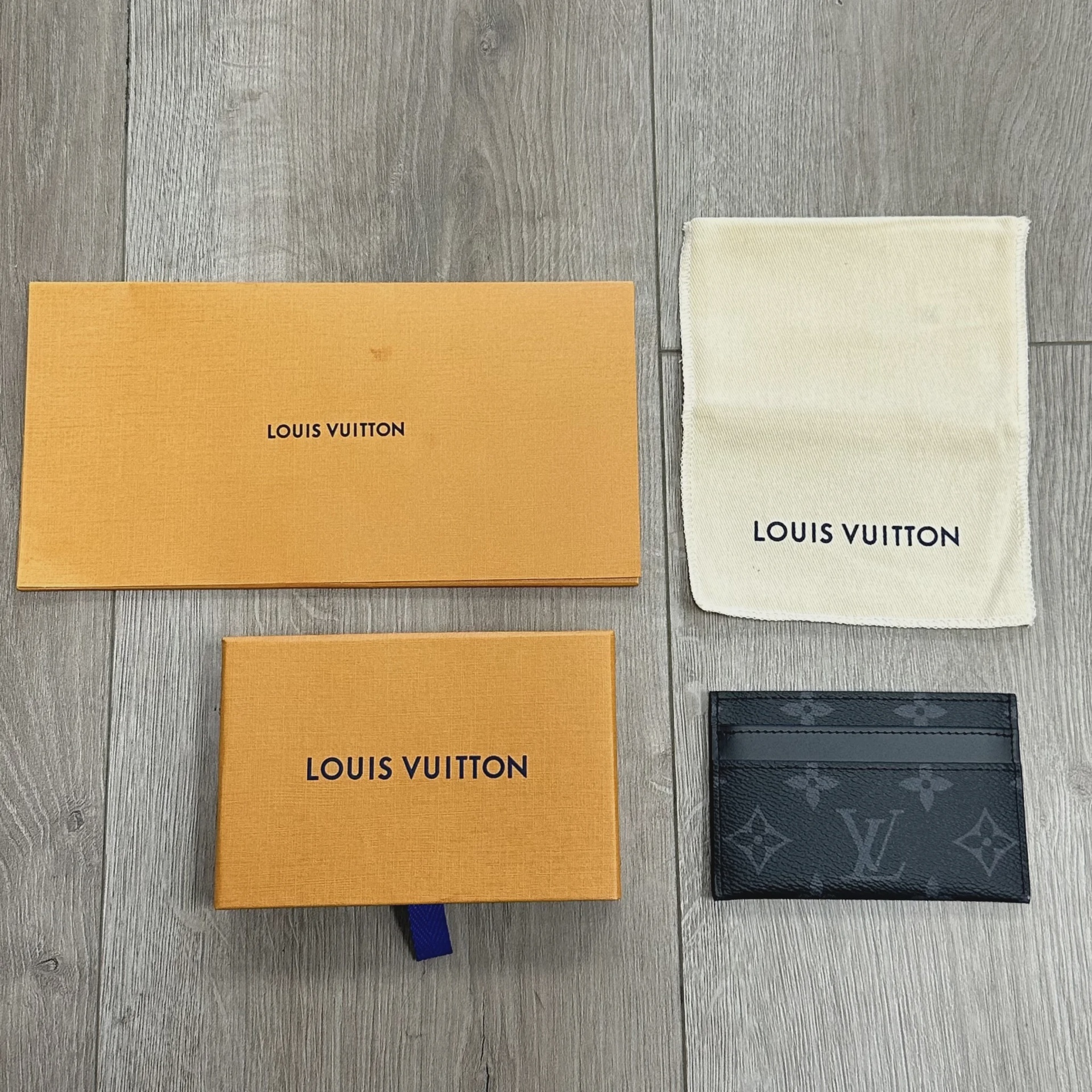 Louis Vuitton Louis Vuitton Double Card Holder 'Black Monogram Eclipse Canvas' - Size One Size
