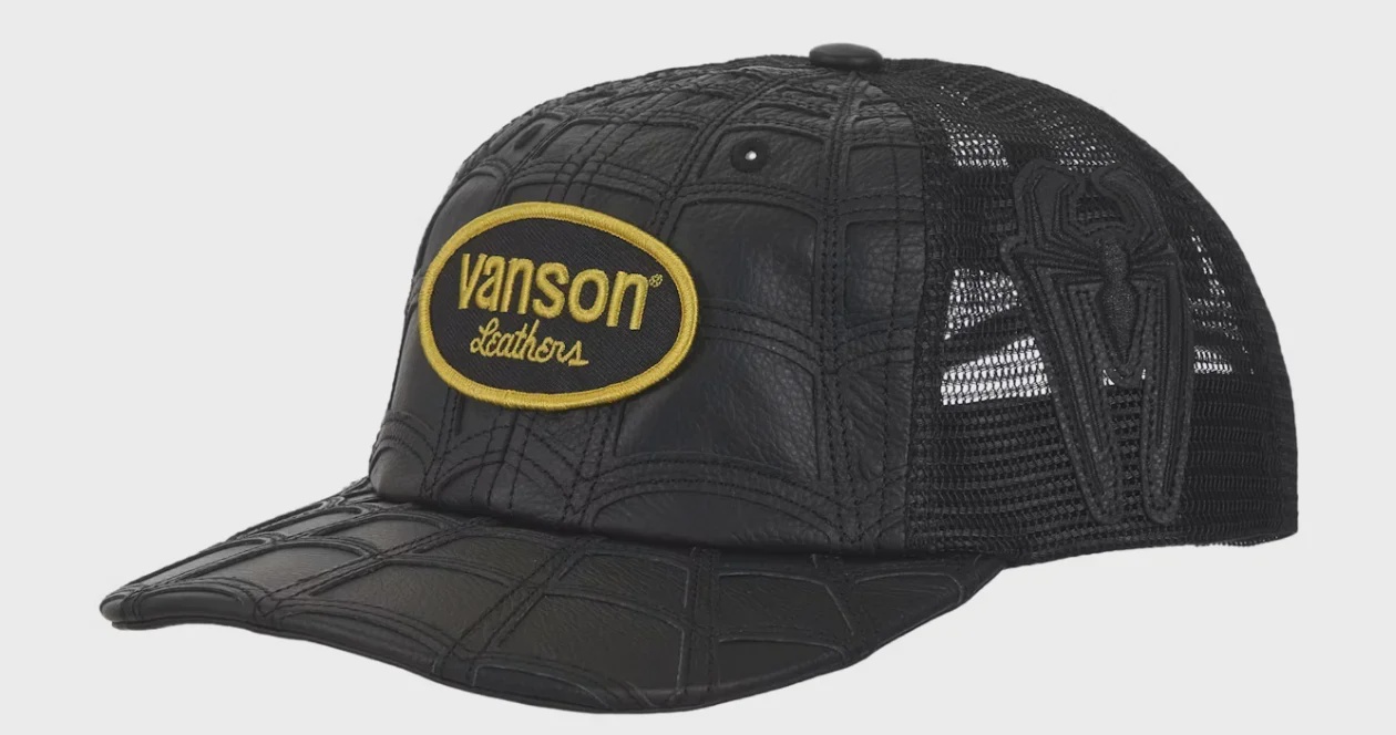 Supreme Vanson Leathers Spider-Man Mesh Back 6-Panel Hat Black • Brand New [5417]