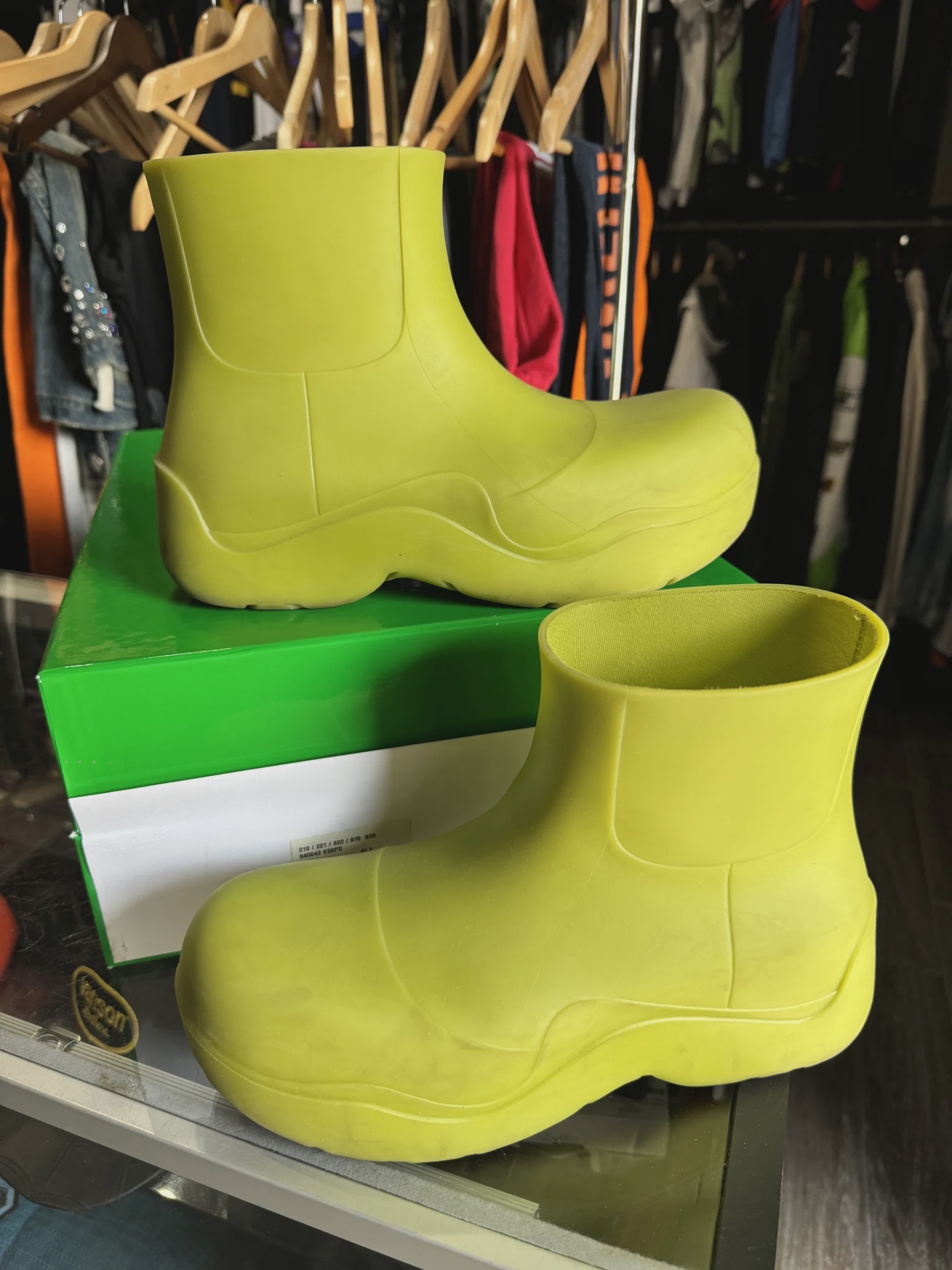 Bottega Venetta Bottega Rainboot Green - Size US M 8