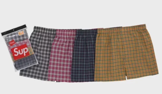 Supreme Supreme Hanes Plaid Boxers (4 Pack) Multicolor - Size M