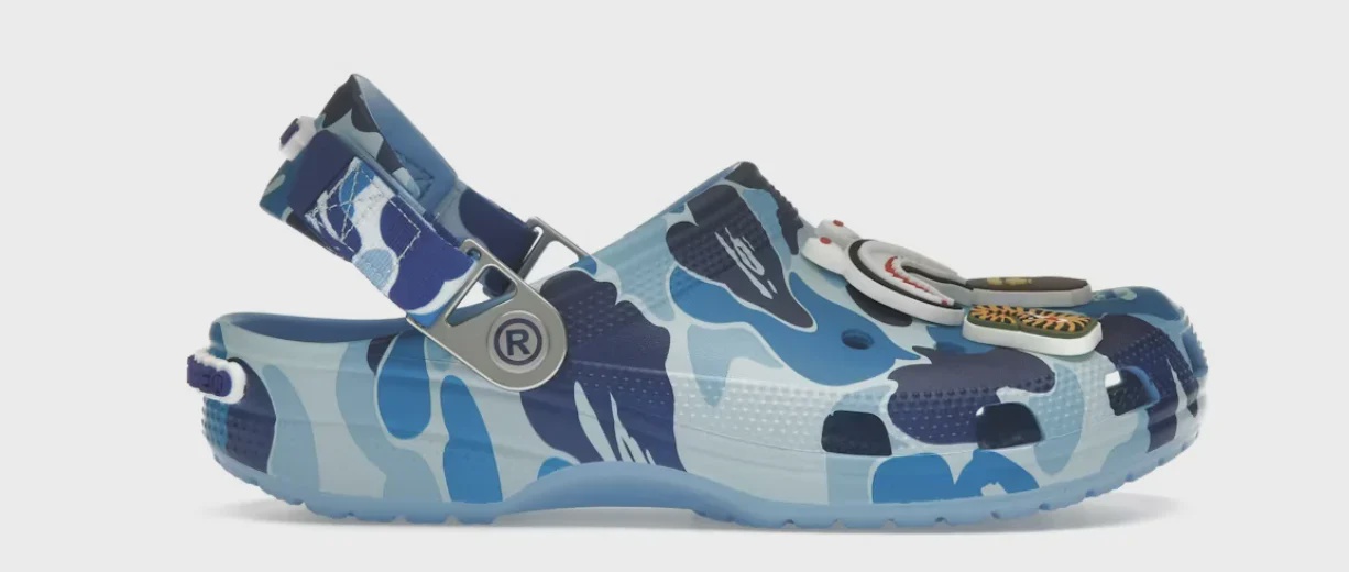 Crocs Crocs Classic Clog A Bathing Ape ABC Camo Blue - Size US M 10