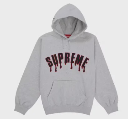 Supreme Supreme drip logo hoodie grey - Size XL