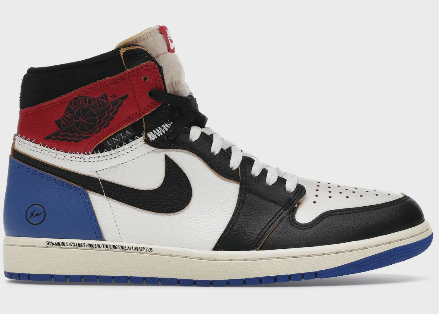 Jordan Air Jordan 1 Retro High Original SP Fragment x Union LA Varsity Red Sport Royal Blue - Size US M 8.5