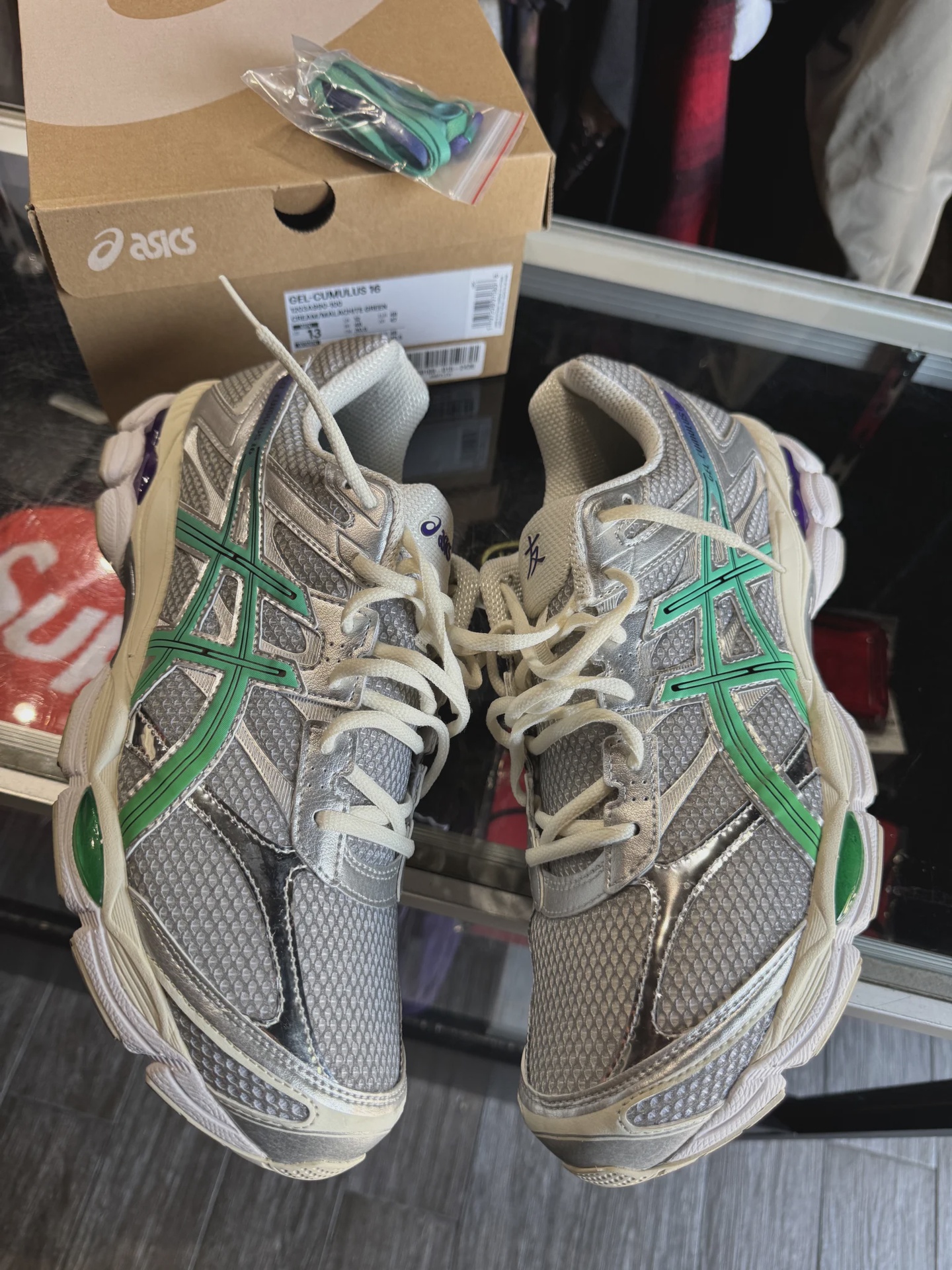 ASICS Gel-Cumulus 16 Tomo Summit Exclusive Cream Malachite Green • Pre-Owned [5476] - photo 1