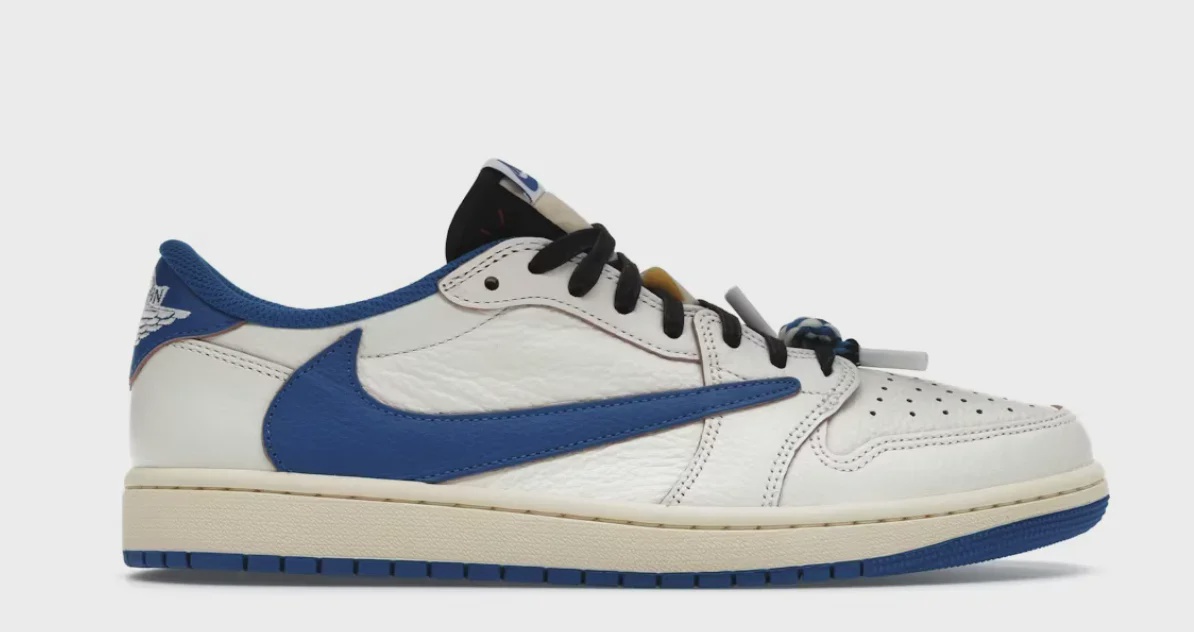 Jordan Jordan 1 Retro Low OG SP Fragment x Travis Scott Sail Military Blue - Size US M 8.5