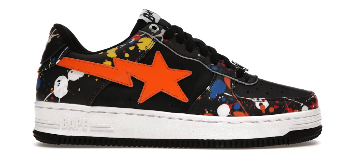 A Bathing Ape Bape Sta Paint Splatter Black - Pre-Owned