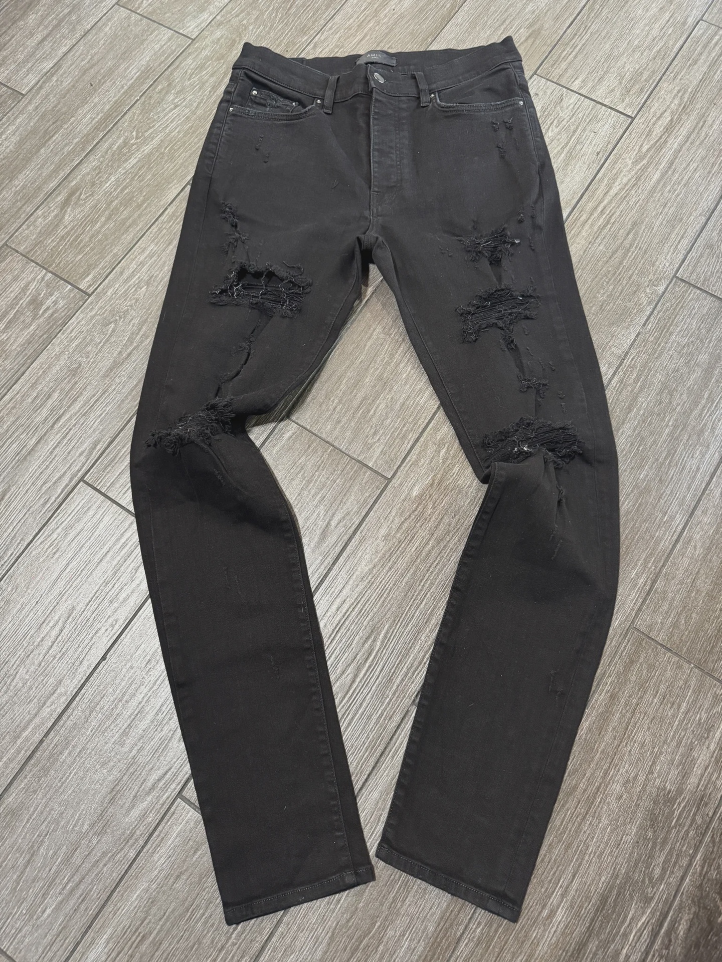 Amiri Distressed Black Skinny Denim 34  • Pre-Owned [2482] - photo 1