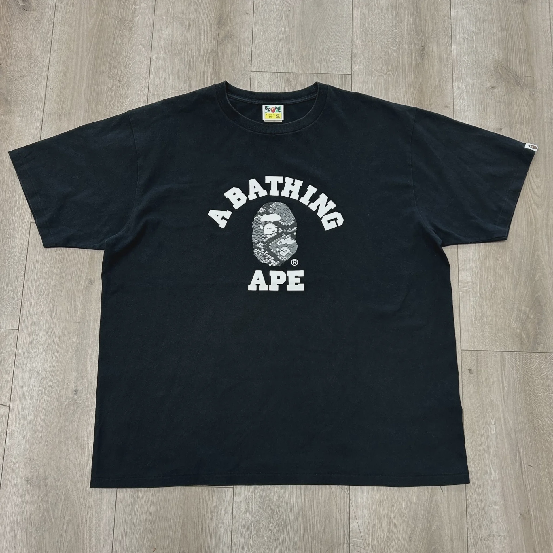 BAPE A Bathing Ape Snakeskin Camo College Tee - Size XXL