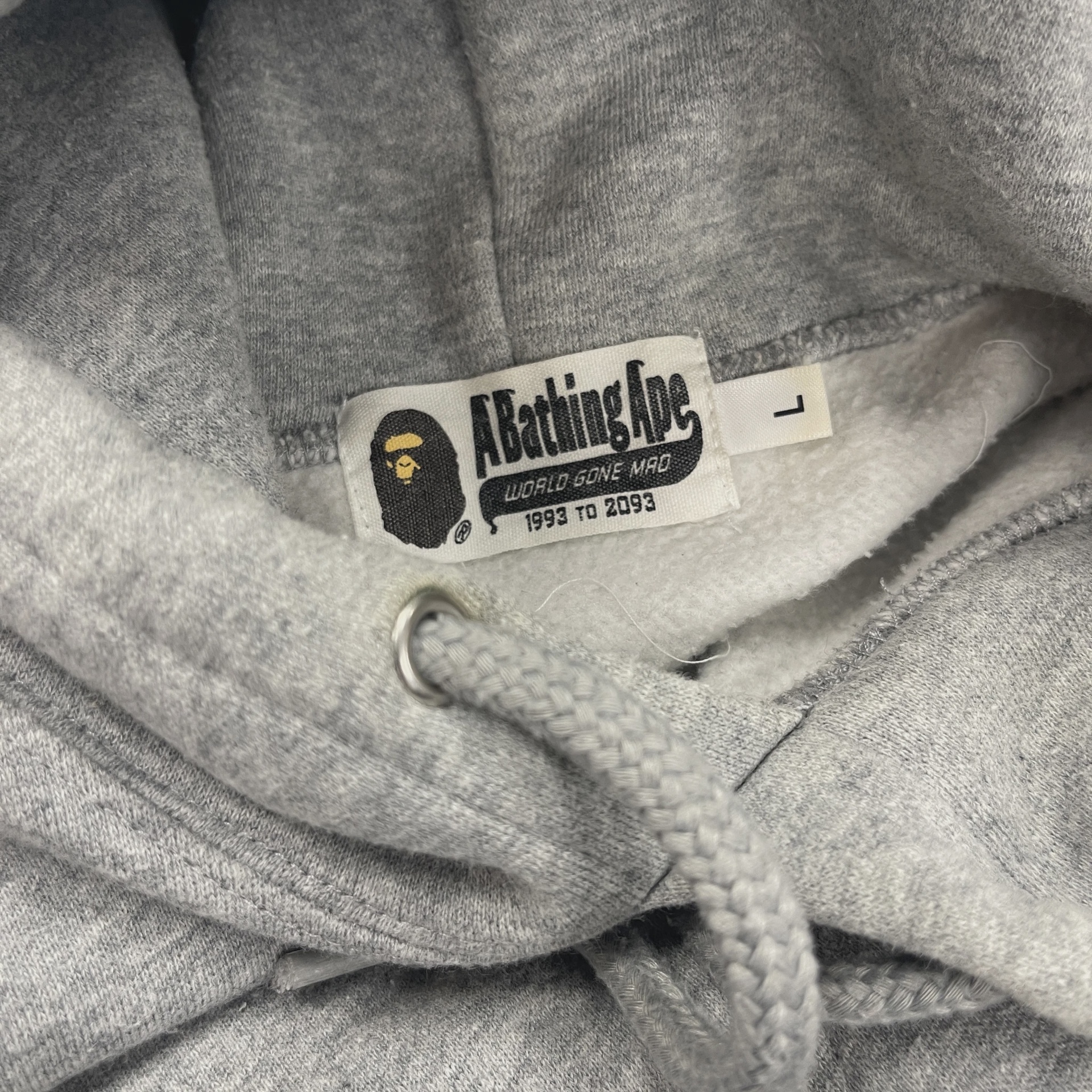 BAPE Heather Grey Pullover Hoodie • Pre-Owned [3831] 3