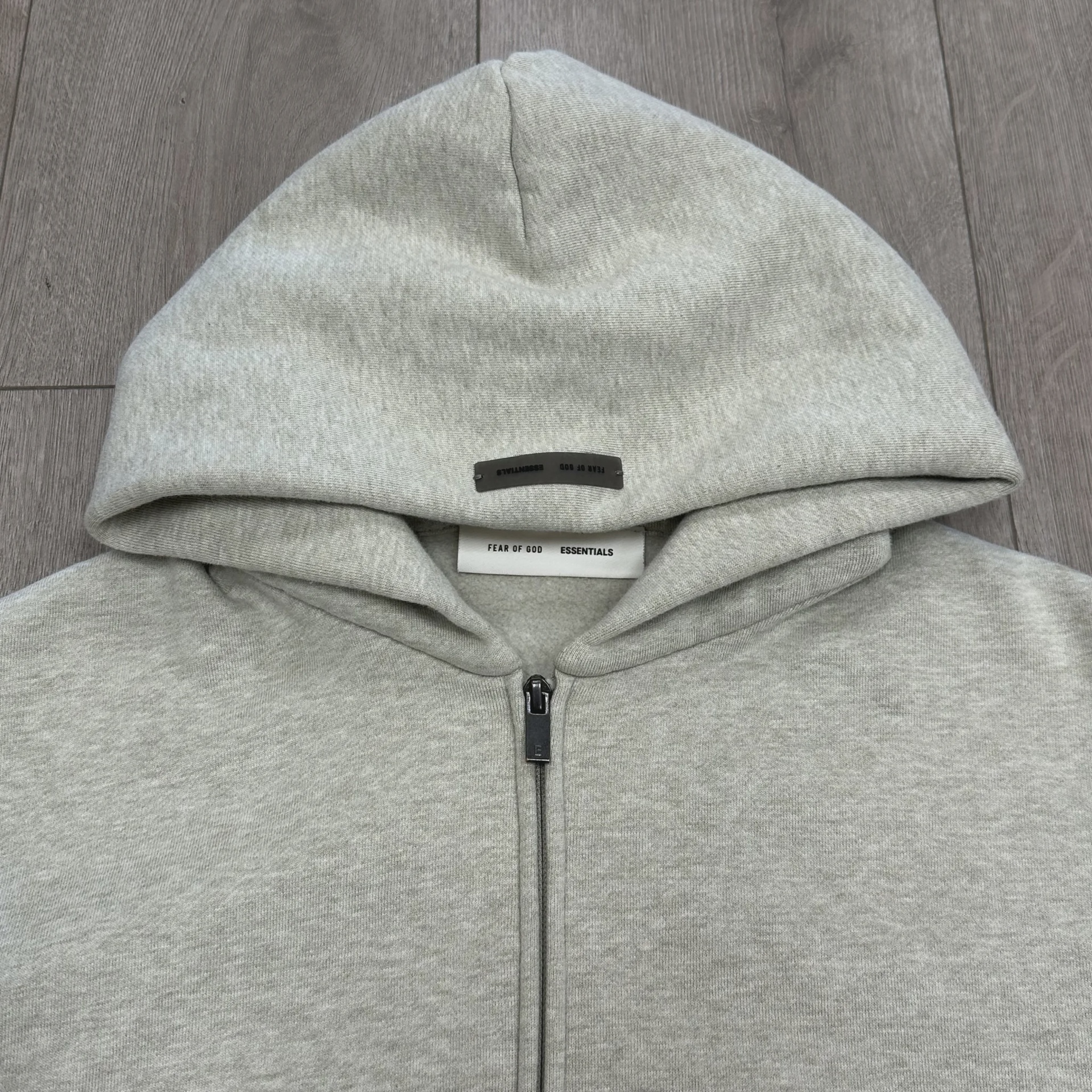 Fear of God Essentials Full Zip Hoodie 'Heather Stone' • Pre-Owned [9784] - photo 2