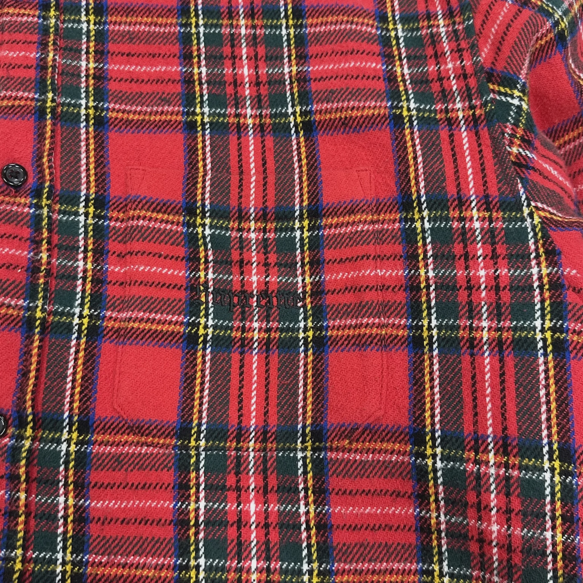 FW23 Supreme Tartan Flannel Hooded Shirt 'Red' • Pre-Owned [5724] - photo 3