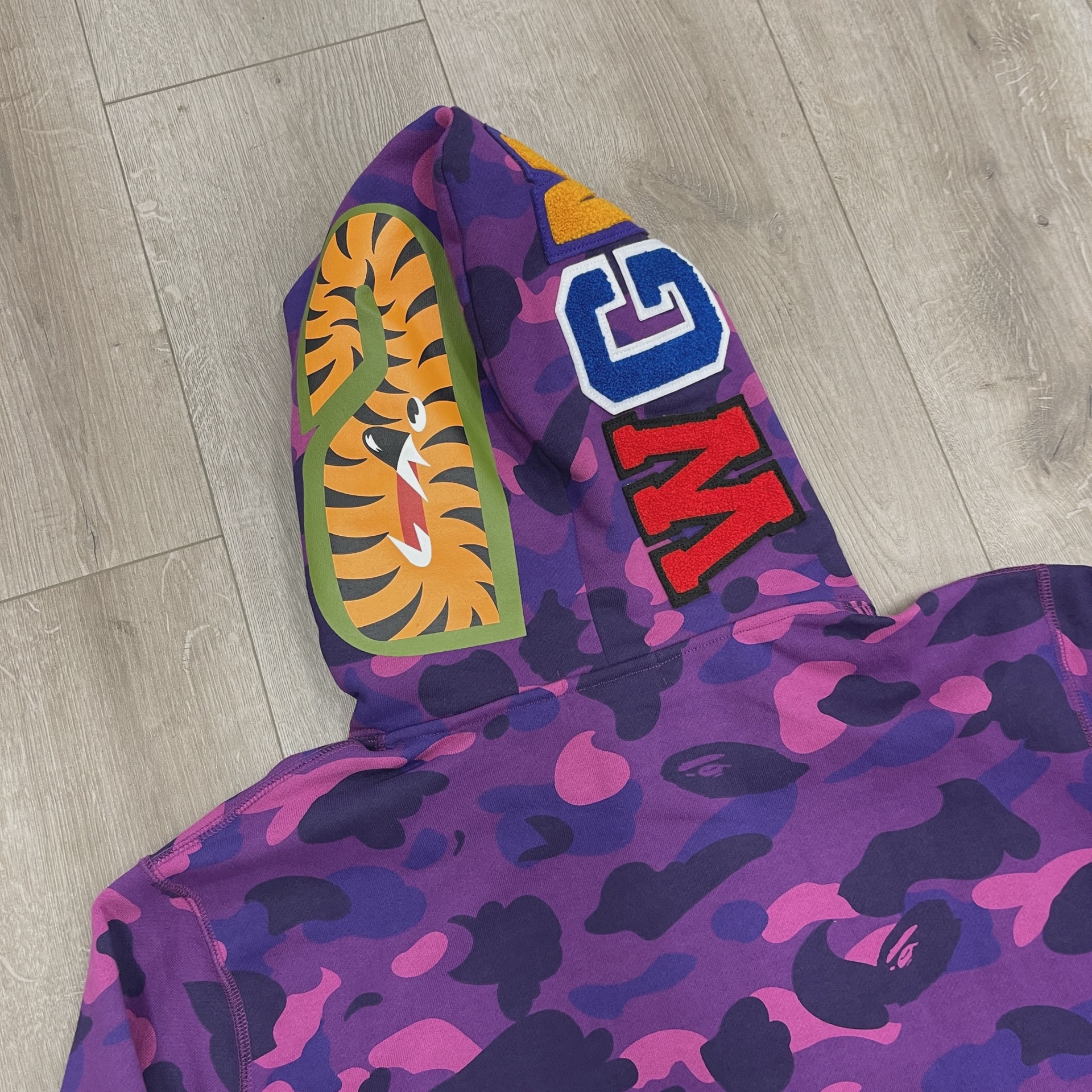 BAPE Color Camo Shark Pullover Hoodie Purple • Brand New [5780] 2
