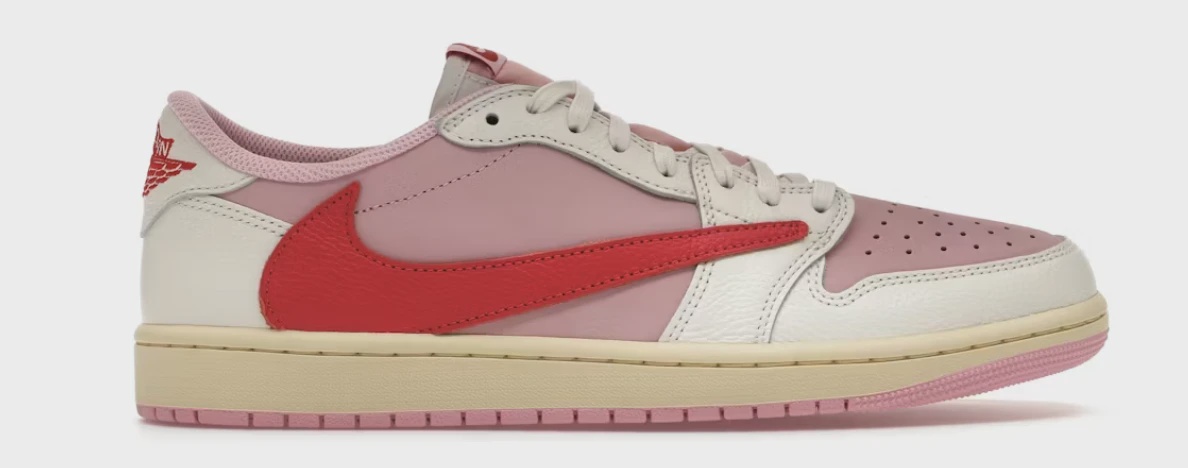 Air Jordan 1 Retro Low Original SP Travis Scott Sail Tropical Pink (Preschool) • Brand New [5969]