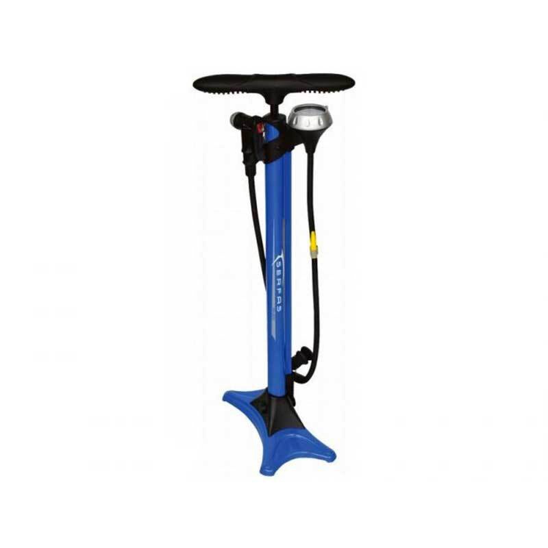 Serfas 2.5 Gauge Floor Pump Blue