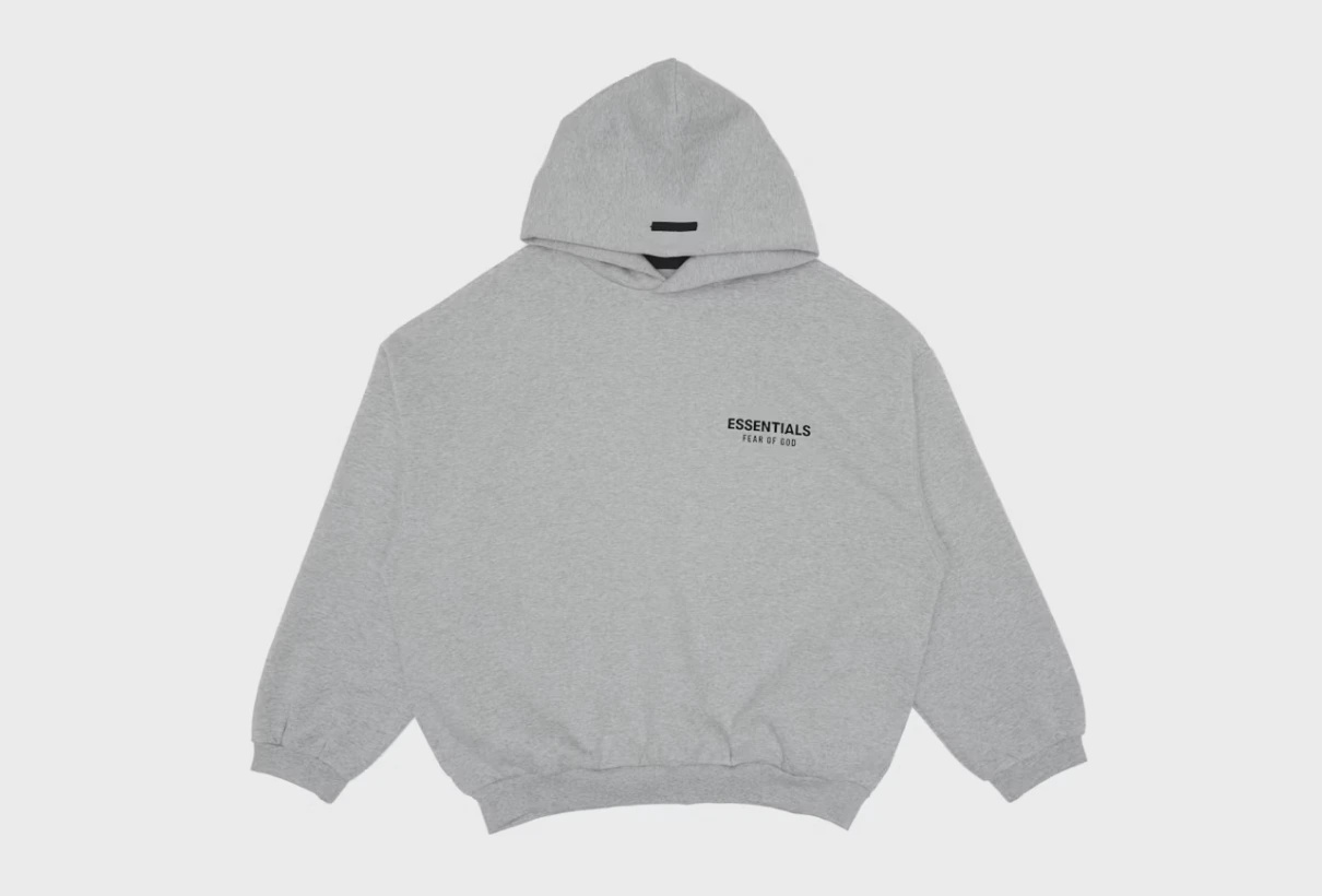 Essential Hoodie Light Heather Grey M • Brand New [1037]