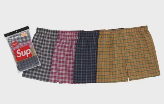 Supreme Supreme Hanes Plaid Boxers (4 Pack) Multicolor - Size S