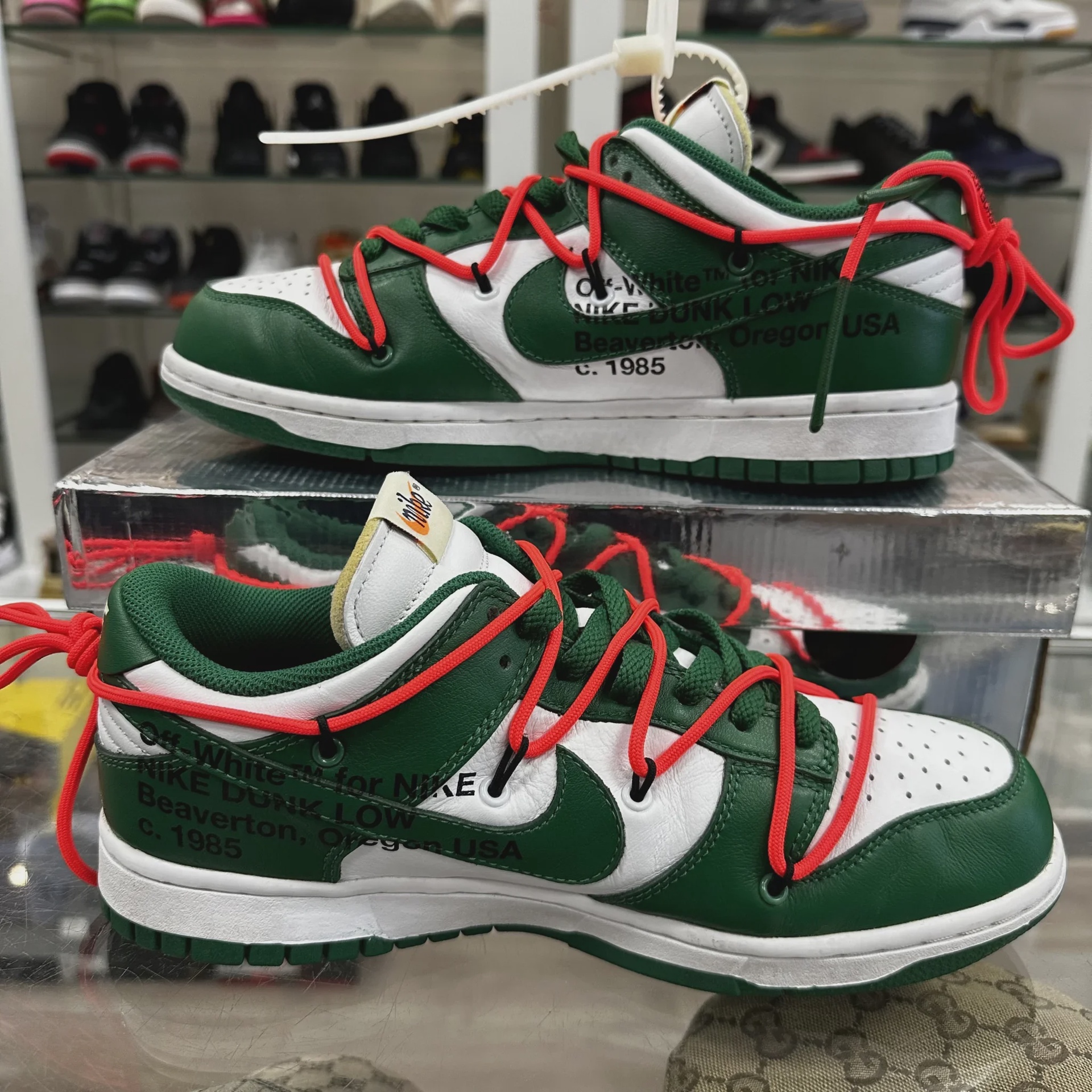Nike Dunk Low Off-White Pine Green • Pre-Owned [5545] - photo 2
