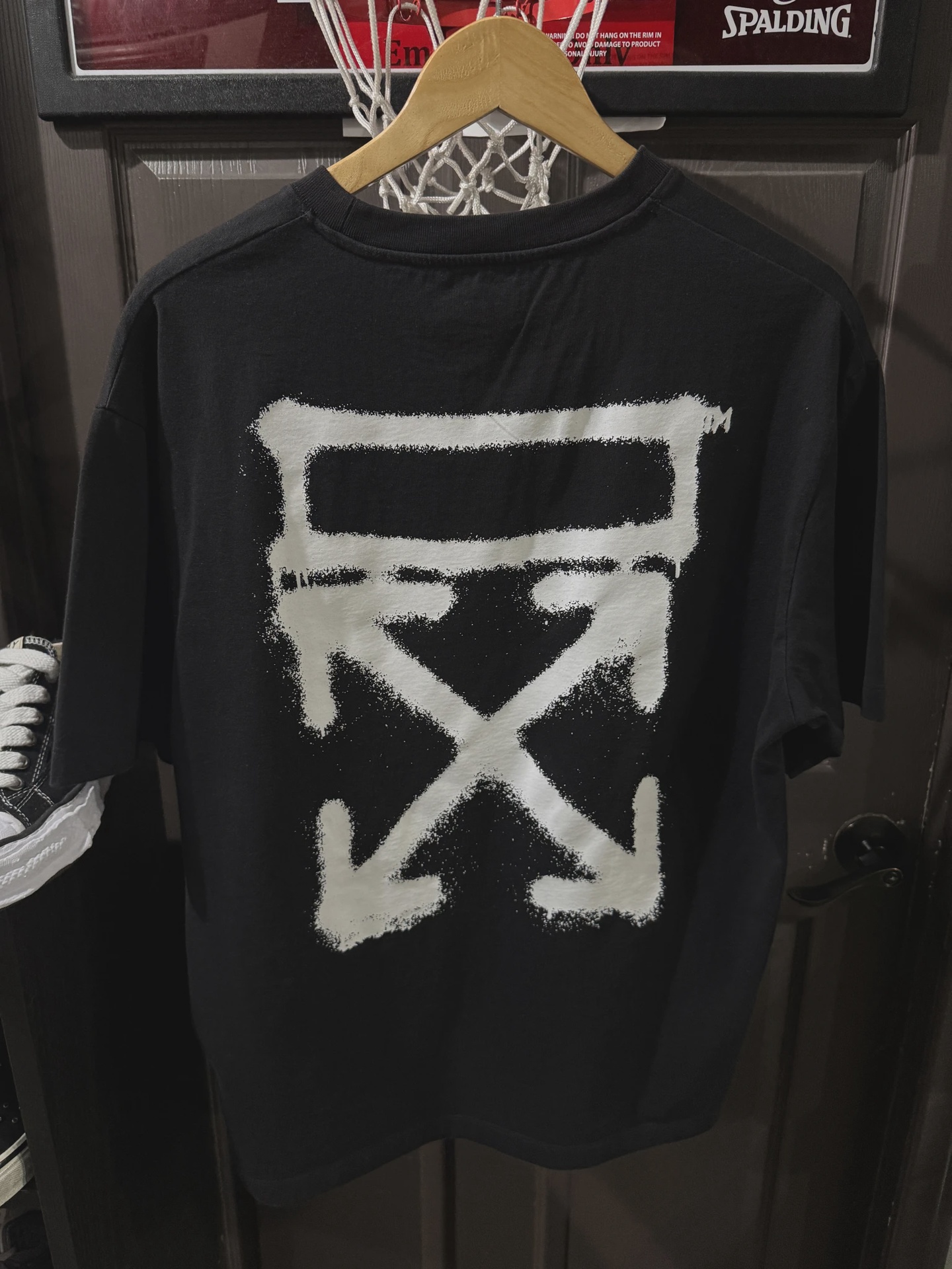 Off White Graffiti Logo Black Tee M • Pre-Owned [6953] 2