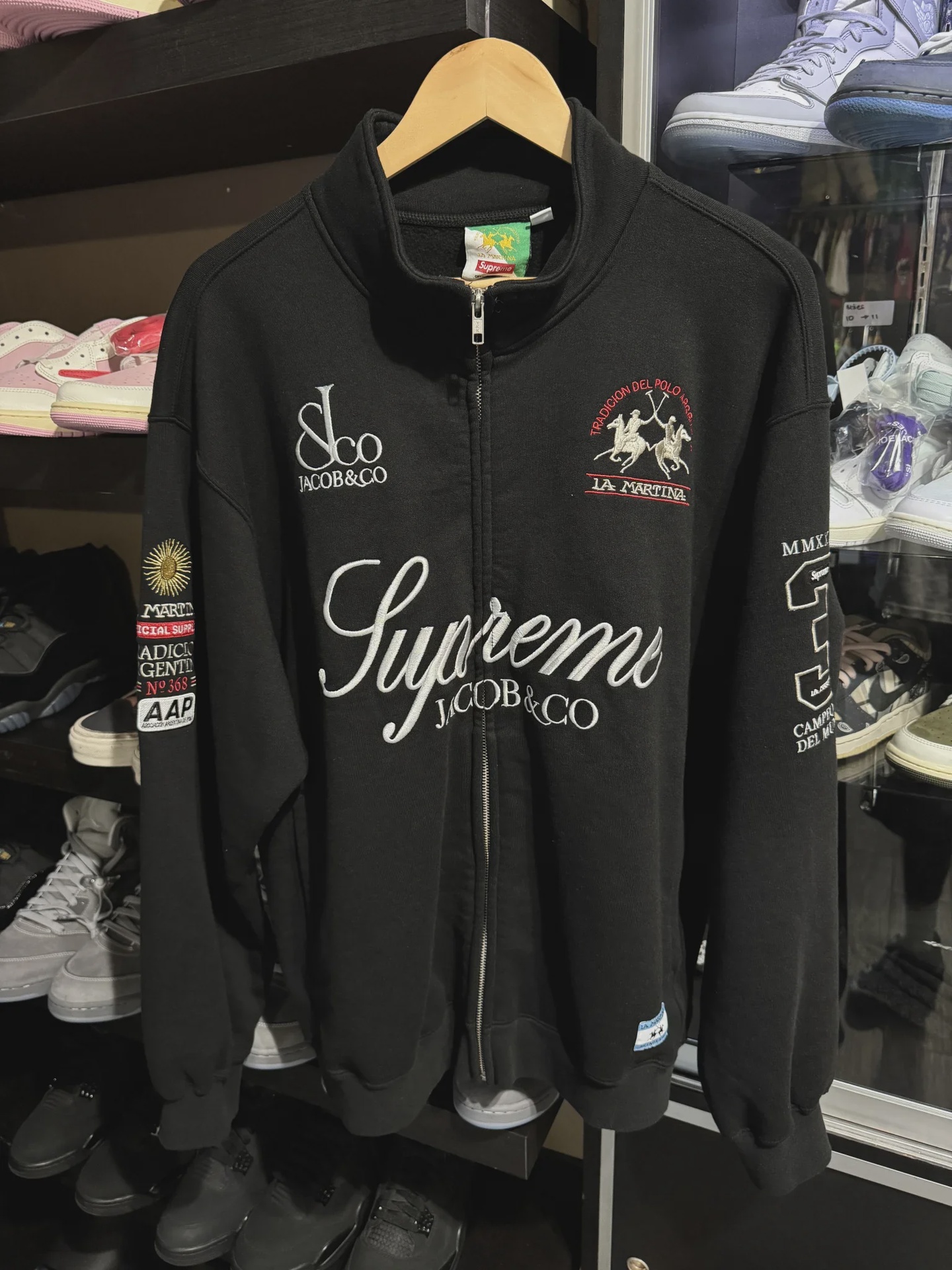 Supreme La Martina Zip Up Sweatshirt Black • Brand New [4856] - photo 1